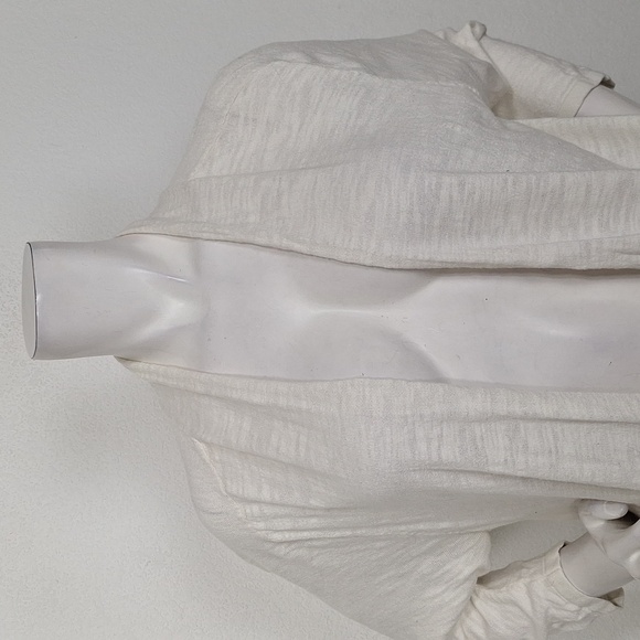 Lands' End White Blue Two Tone Striped Nautical Open Front Cardigan Size XL - Picture 3 of 14